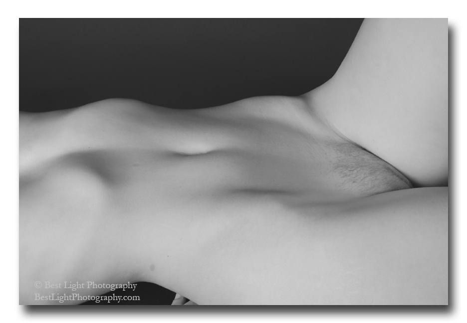 black and white photograph nude female belly