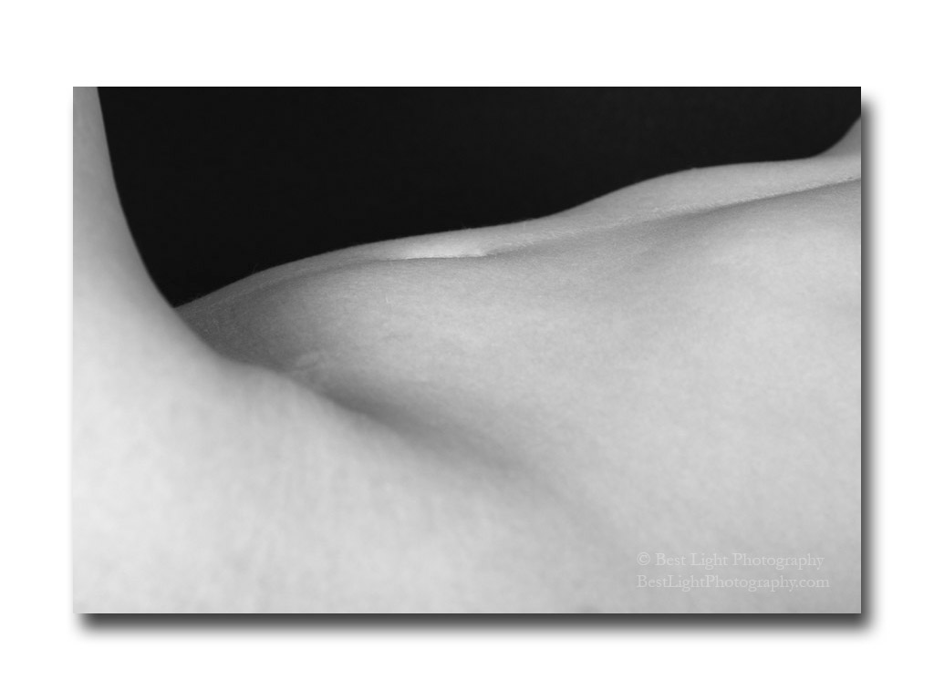 black and white photograph nude woman tummy